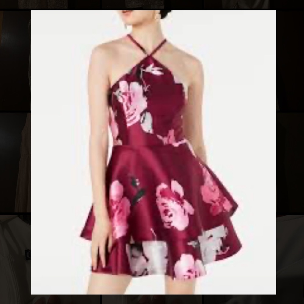 Red floral dress